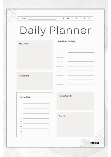 Günlük Planlayıcı A4 Ebat Yapılacaklar 30 Yaprak Daily Planner