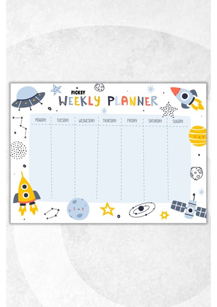 Haftalık Planlayıcı Kozmik Yaşam A4 Ebat 30 Yaprak Weekly Planner