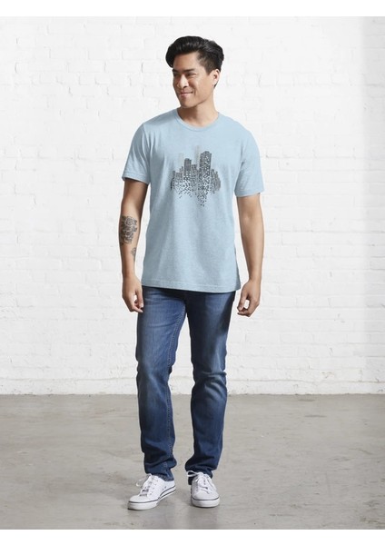 Mood Baskılı Bisiklet Yaka T-Shirt