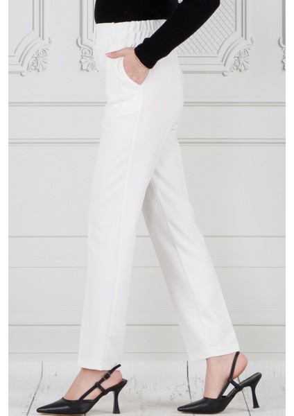 Cepli Dar Paça Pantolon-Beyaz indirimleri