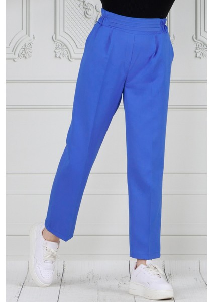 Kemeri Kat Detaylı Dar Paça Pantolon-Mavi fiyatları