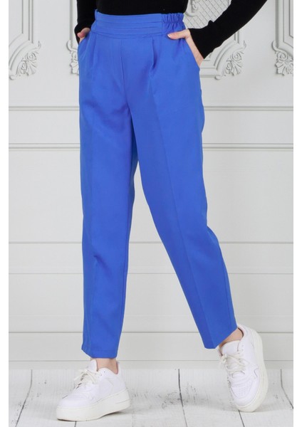 Kemeri Kat Detaylı Dar Paça Pantolon-Mavi modelleri