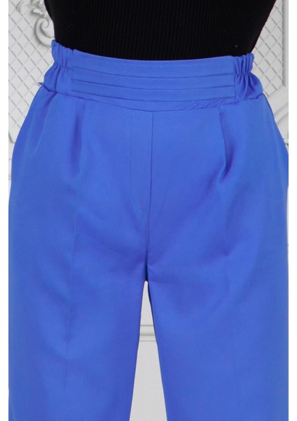 Kemeri Kat Detaylı Dar Paça Pantolon-Mavi fırsatları
