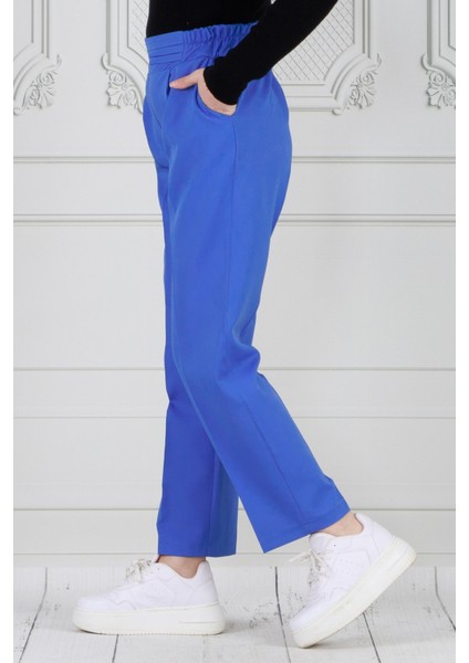 Kemeri Kat Detaylı Dar Paça Pantolon-Mavi indirimleri