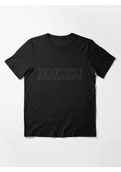 Piyano Baskılı Bisiklet Yaka T-Shirt