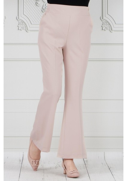 Ispanyol Paça Pantolon-Bej