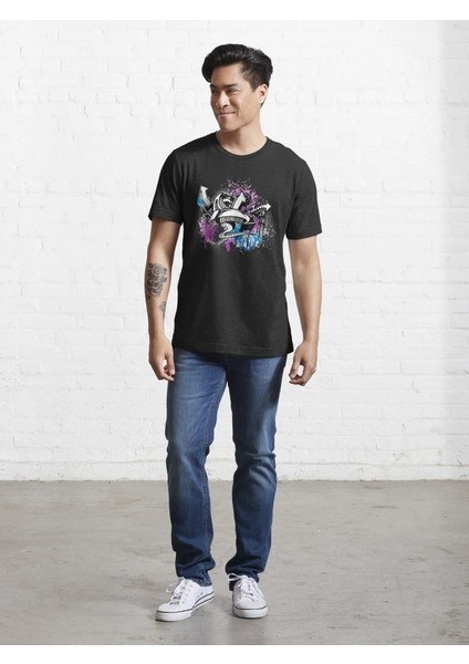 Grafity Baskılı Bisiklet Yaka T-Shirt
