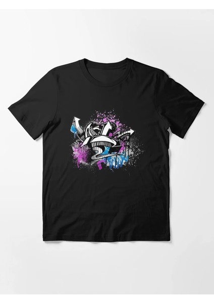 Grafity Baskılı Bisiklet Yaka T-Shirt