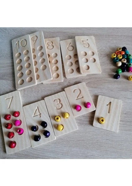 Montessori Waldorf Sayma Izleme Tahtaları •ahşap 1-10 Matematik Sayı Tepsileri•