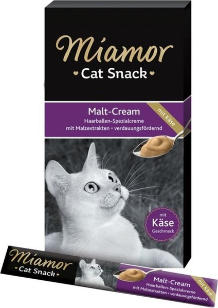 Miamor Cat Snack Malt Cream Cheese Malt ve Peynirli Krema Sıvı Kedi Ödül Maması 15 gr x 6 Adet Mıamalt