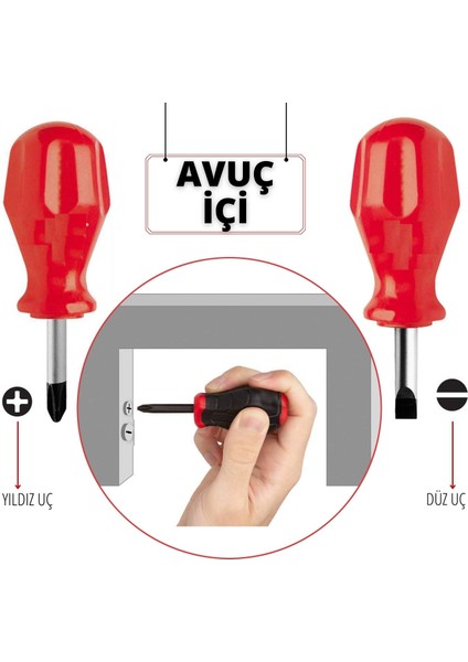 Takaz Global High-Torque Avuçiçi Düz-Yıldız Uçlu Tornavida Seti 716084