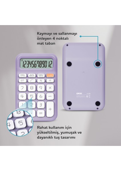 Daxı X-150 12 Haneli Küçük Boy Hesap Makinesi