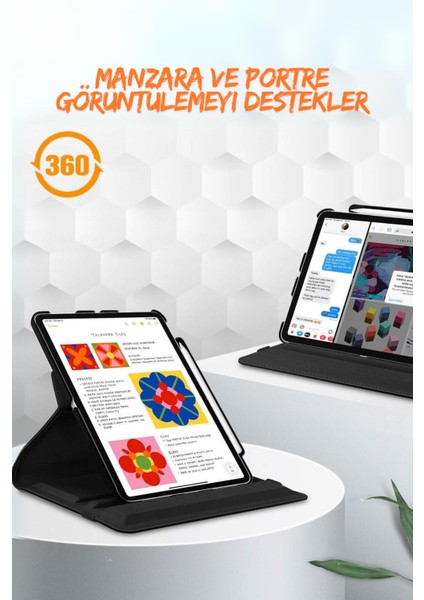 Qpen iPad 3 9.7 Inç Uyumlu 360° Tablet Deri Kılıf modelleri