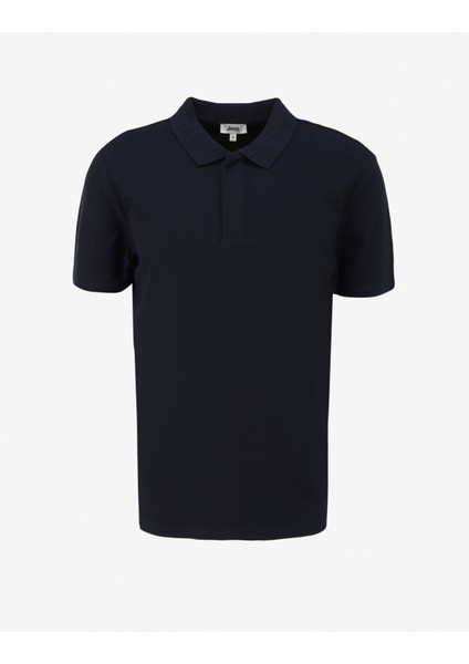 Lacivert Erkek Polo Yaka Relaxed Nakışlı Polo T-Shirt C4SM-TST4528