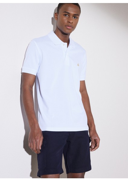 Brooks Brothers Beyaz Erkek Polo T-Shirt BBSP23MTS040