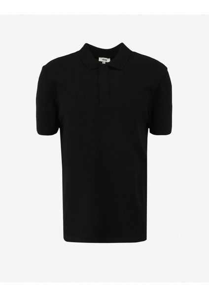 Siyah Erkek Polo Yaka Relaxed Nakışlı Polo T-Shirt C4SM-TST4528