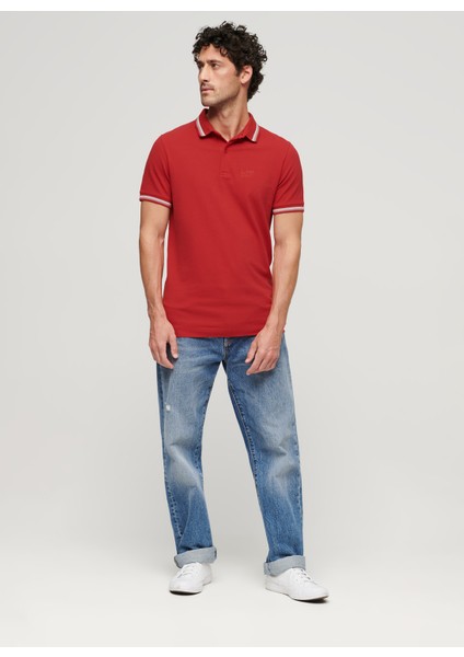 Düz Kırmızı Erkek Polo T-Shirt M1110387AOMG_SPORTSWEAR Relaxed Tıp