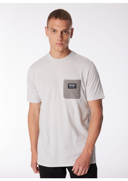 Gri Erkek Bisiklet Yaka Normal Kalıp T-Shirt FOA403729_CLASSIC B1B Pocket Tee