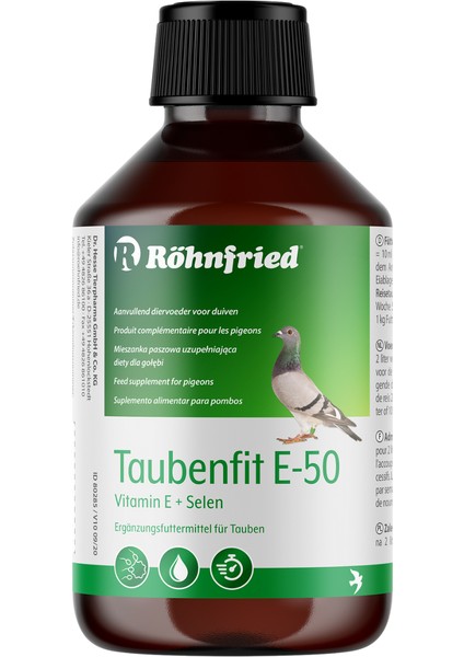 Taubenfit E-50 Selenyum Takviyesi Kafes Kuşu Üreme Vitamini 10 ml (SIZDIRMAZ CAM ŞİŞE - ORİJİNALDEN BÖLME)