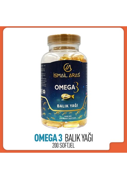Ismail Aras Omega-3 Balık Yağı 200 Adet Softgel