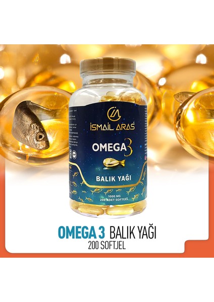 Ismail Aras Omega-3 Balık Yağı 200 Adet Softgel