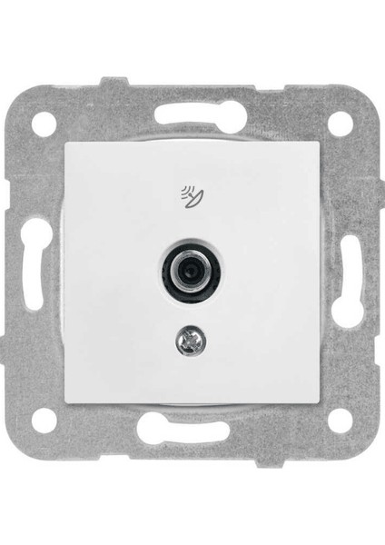 Karre Uydu Prizi F Konnektörlü Geçişli 10DB Beyaz (Çerçeve Dahil) 90967038 (2 Adet)