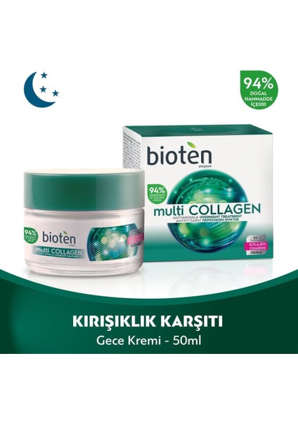 Multicollagen Cilde Işıltı Dolgunluk Kazandıran Gece Kremi-Serum Seti