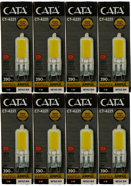 CT-4221 5W 6400K (Beyaz) G9 Duylu Kapsül LED Ampul (8 Adet)