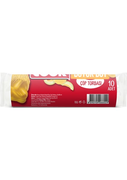 3'lü Paket Büyük Boy Çöp Torbası 65x80 cm Kavun Kokulu 7'li