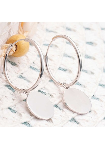 Gümüş Sallantılı Halka Kadın Küpe