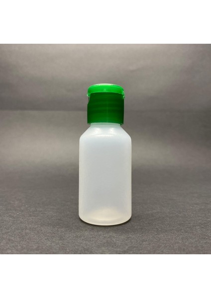 30 cc Naturel Pe Şişe - Yeşil Fliptop Kapaklı- 30ML Pe Esnek Şişe- x 10 Adet