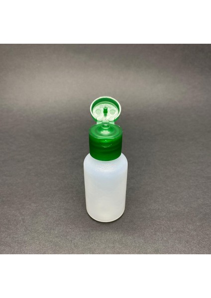 30 cc Naturel Pe Şişe - Yeşil Fliptop Kapaklı- 30ML Pe Esnek Şişe- x 10 Adet