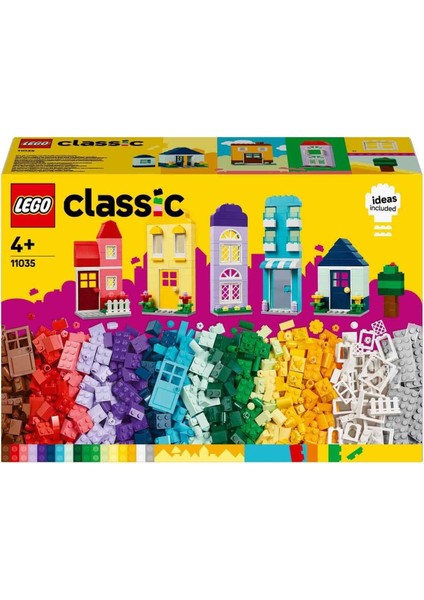 LEGO® Classic Yaratıcı Evler 11035 - 4 Yaş ve Üzeri Çocuklar için 6 Adet Ev Figürü İçeren Yaratıcı Oyuncak Yapım Seti (850 Parça)