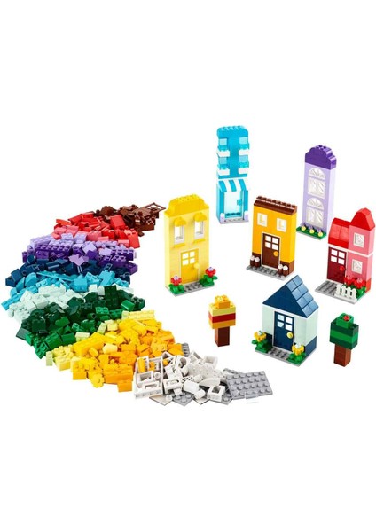 LEGO® Classic Yaratıcı Evler 11035 - 4 Yaş ve Üzeri Çocuklar için 6 Adet Ev Figürü İçeren Yaratıcı Oyuncak Yapım Seti (850 Parça)