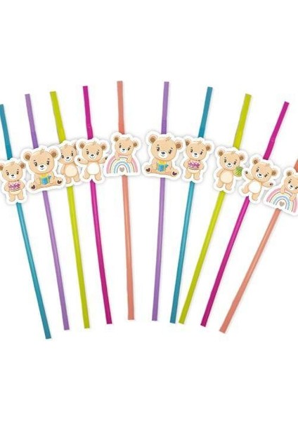 Sevimli Ayıcık Little Bear Artistik Pipet 10 Adet