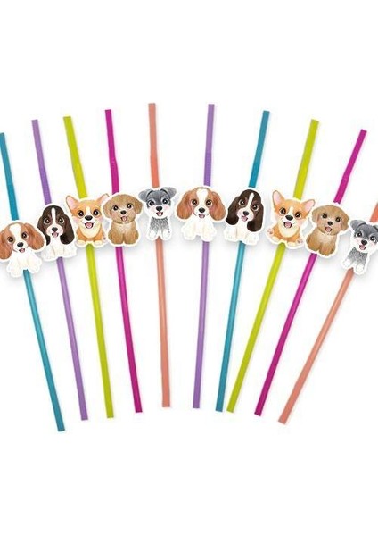 Sevimli Köpekler Little Dog Artistik Pipet (10 Adet)