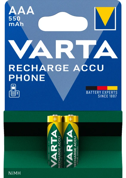 VARTA 550mAh AAA Şarj Edilebilir  2'li Pil