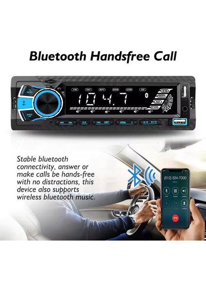 Hızlı Şarjlı 2USB Oto Teyp Bluetooth Sd Aux Radyo + Max.Ses63 + Kumandalı + Garantili indirimleri