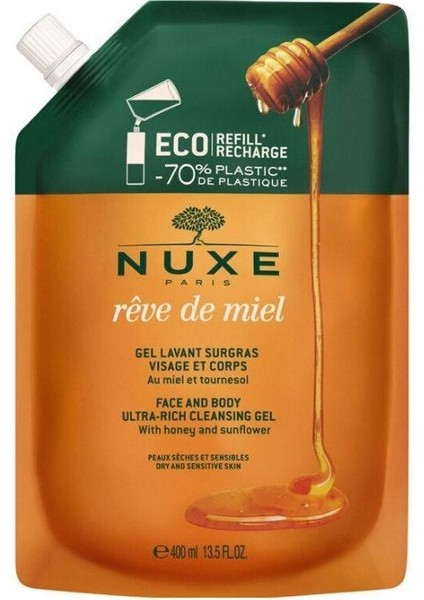 Reve De Miel Face And Body Ultra Rich Cleansing Gel 400 ml - Refill