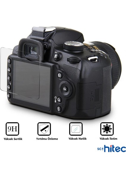 ScHitec Nikon D7000 İle Uyumlu Darbe Emici Kamera Ekran Koruyucu Kaplama