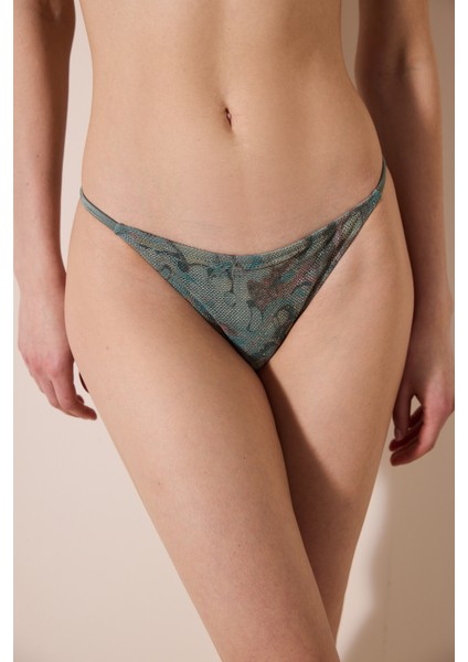 Estela Brazilian Mesh Detaylı Çok Renkli Bikini Altı