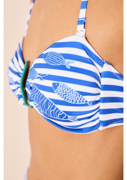 Finny Çizgili Straplez Bikini Üstü modelleri