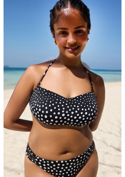 Dots Straplez Balenli Çok Renkli Bikini Üstü