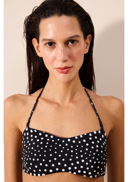 Dots Straplez Balenli Çok Renkli Bikini Üstü