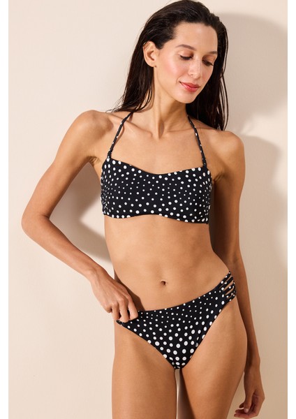 Dots Straplez Balenli Çok Renkli Bikini Üstü