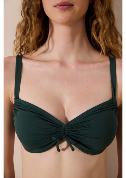 Ornelia Plus Cover Koyu Yeşil Bikini Üstü