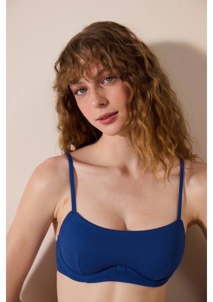 Romina Bra Dokulu Indigo Bikini Üstü