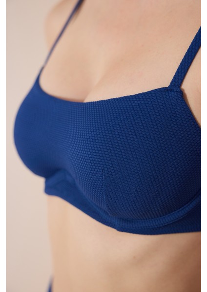 Romina Bra Dokulu Indigo Bikini Üstü