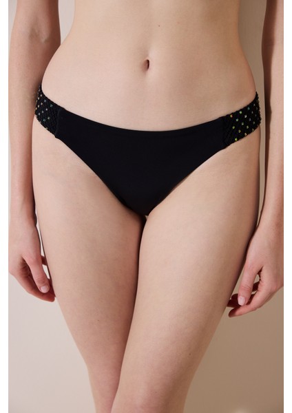 Cara Side Taşlı Siyah Bikini Altı - Gamze Erçel Koleksiyonu
