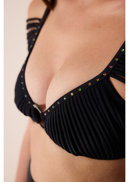 Cara Bra Taşlı Siyah Bikini Üstü - Gamze Erçel Koleskiyonu fırsatları